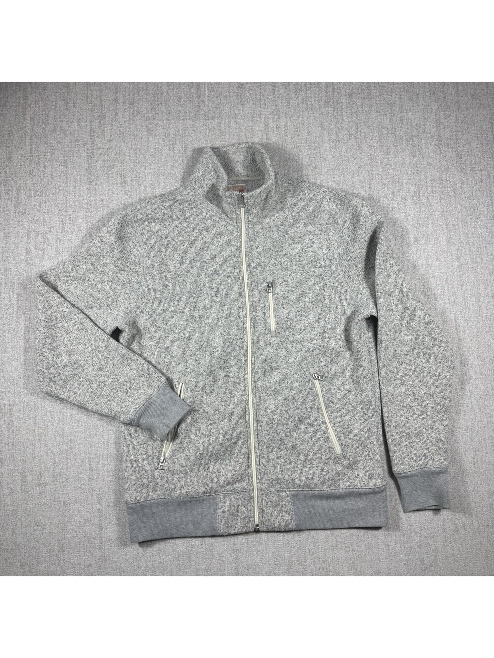 J.Crew Men’s Quarter zip Heather Gray Sweater Size M Front Pockets